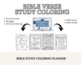 Bible Verse Coloring and Bible Study Planner